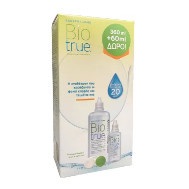 BIOTRUE ΥΓΡΟ ΦΑΚΩΝ ΕΠΑΦΗΣ ΠΟΛΛΑΠΛΩΝ ΧΡΗΣΕΩΝ 360ML+60ML ΔΩΡΟ